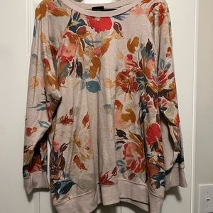 Floral crew neck sweater